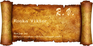 Roska Viktor névjegykártya